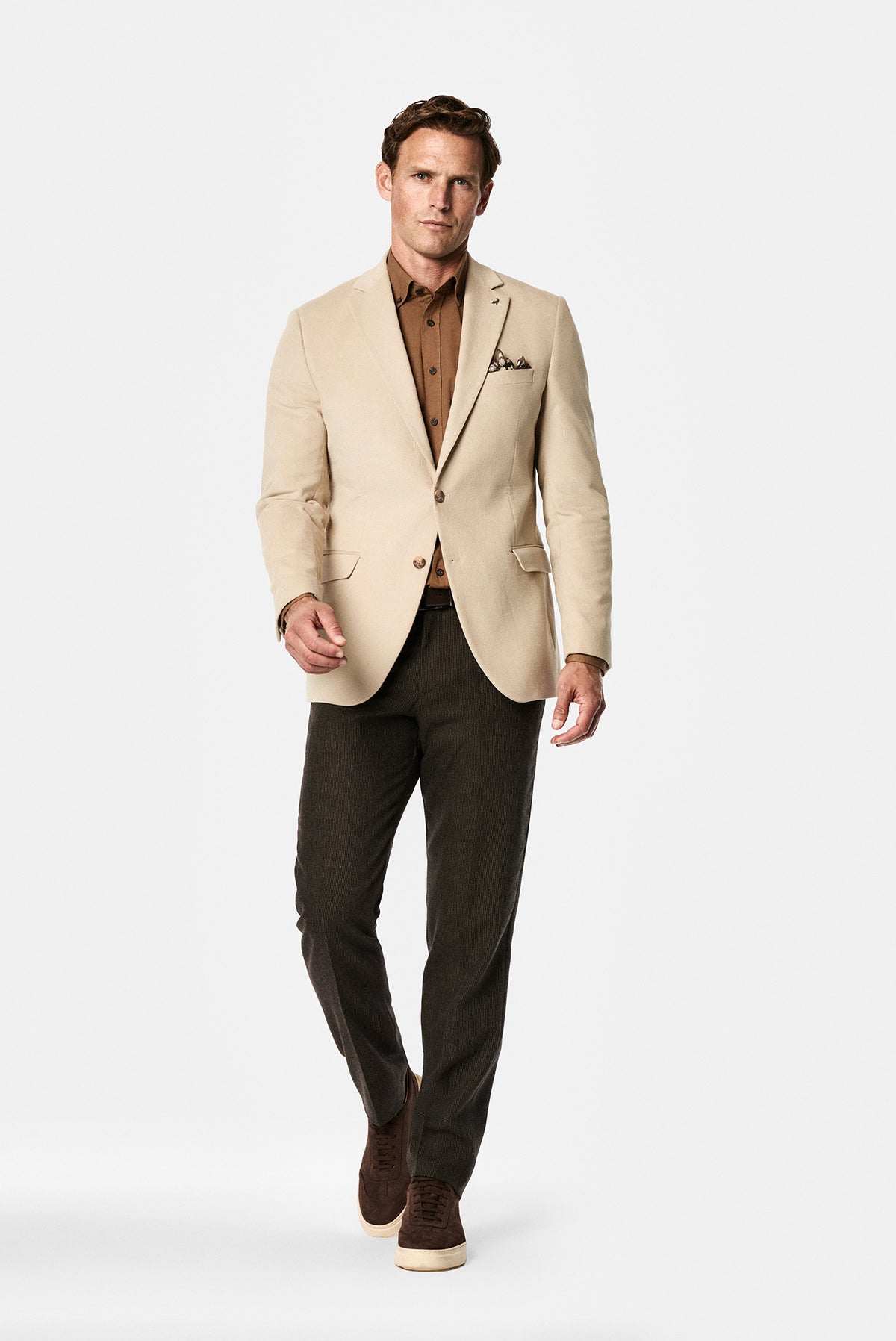 Taş 6 Drop Regular Fit Standart Kesim Yünlü İnce Fitilli Kadife Kışlık Spor Ceket