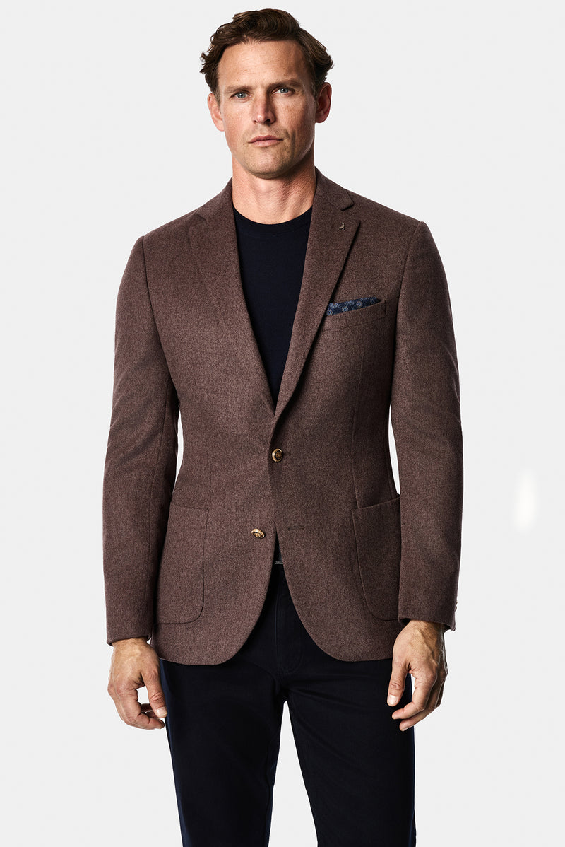 Koyu Vizon 6 Drop Regular Fit Mono Yaka Yün Blazer Ceket