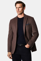 Koyu Vizon 6 Drop Regular Fit Mono Yaka Yün Blazer Ceket