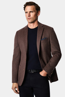 Koyu Vizon 6 Drop Regular Fit Mono Yaka Yün Blazer Ceket