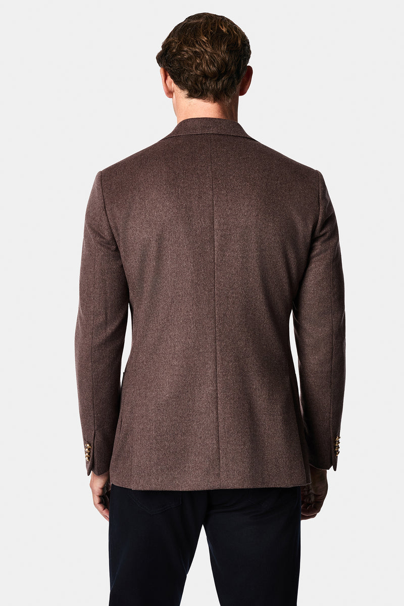 Koyu Vizon 6 Drop Regular Fit Mono Yaka Yün Blazer Ceket