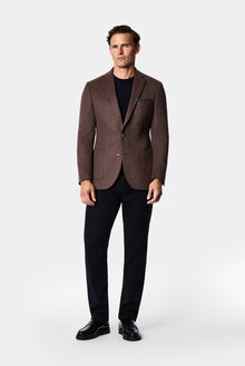 Koyu Vizon 6 Drop Regular Fit Mono Yaka Yün Blazer Ceket