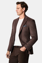 Koyu Vizon 7 Drop Slim Fit Mono Yaka Düz Yün Klasik Ceket