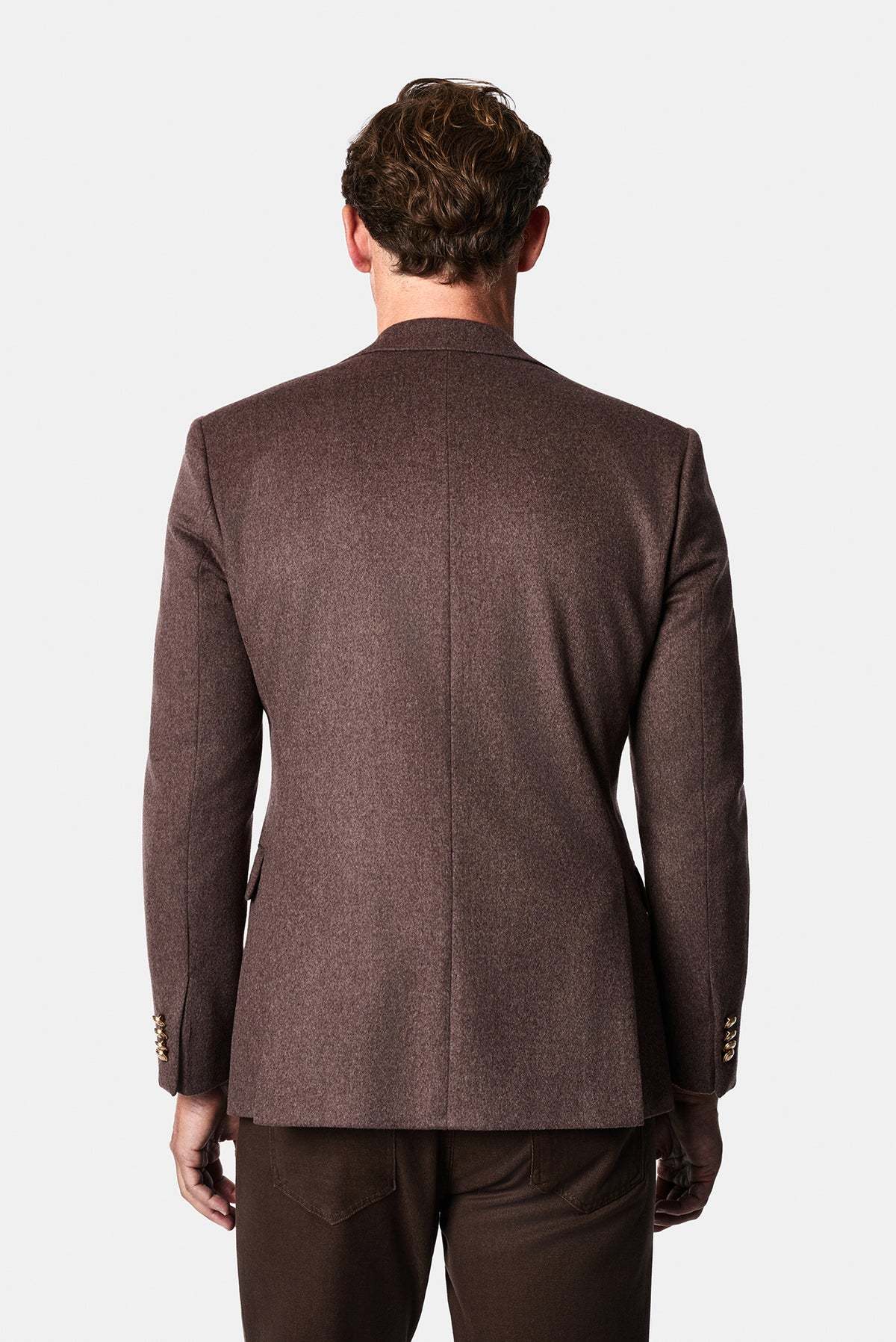 Koyu Vizon 7 Drop Slim Fit Mono Yaka Düz Yün Klasik Ceket