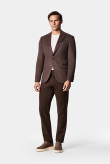 Koyu Vizon 7 Drop Slim Fit Mono Yaka Düz Yün Klasik Ceket