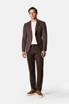 Koyu Vizon 7 Drop Slim Fit Mono Yaka Düz Yün Klasik Ceket