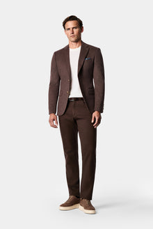 Koyu Vizon 7 Drop Slim Fit Mono Yaka Düz Yün Klasik Ceket