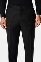 Siyah 4 Drop Relaxed Fit Rahat Kesim %100 Yün Klasik Kumaş Pantolon