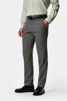 Orta Gri 6 Drop Regular Fit Standart Kesim Yünlü Desenli Klasik Kumaş Pantolon