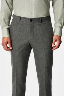 Orta Gri 6 Drop Regular Fit Standart Kesim Yünlü Desenli Klasik Kumaş Pantolon