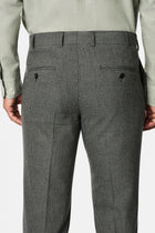 Orta Gri 6 Drop Regular Fit Standart Kesim Yünlü Desenli Klasik Kumaş Pantolon