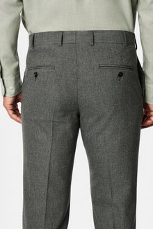 Orta Gri 6 Drop Regular Fit Standart Kesim Yünlü Desenli Klasik Kumaş Pantolon