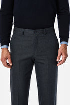 Koyu Lacivert 6 Drop Regular Fit Armürlü Yünlü Klasik Pantolon