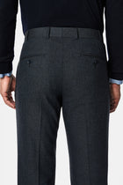 Koyu Lacivert 6 Drop Regular Fit Armürlü Yünlü Klasik Pantolon