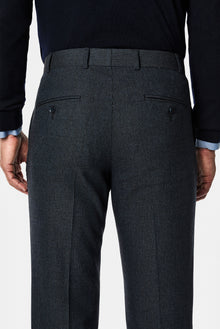Koyu Lacivert 6 Drop Regular Fit Armürlü Yünlü Klasik Pantolon