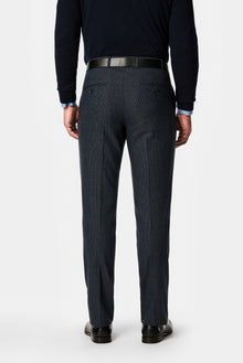 Koyu Lacivert 6 Drop Regular Fit Armürlü Yünlü Klasik Pantolon
