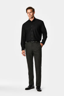 Koyu Antrasit 6 Drop Regular Fit Armürlü Yünlü Klasik Pantolon