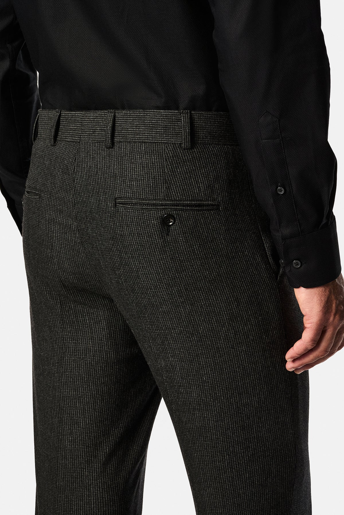 Koyu Antrasit 6 Drop Regular Fit Armürlü Yünlü Klasik Pantolon