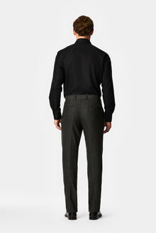 Koyu Antrasit 6 Drop Regular Fit Armürlü Yünlü Klasik Pantolon