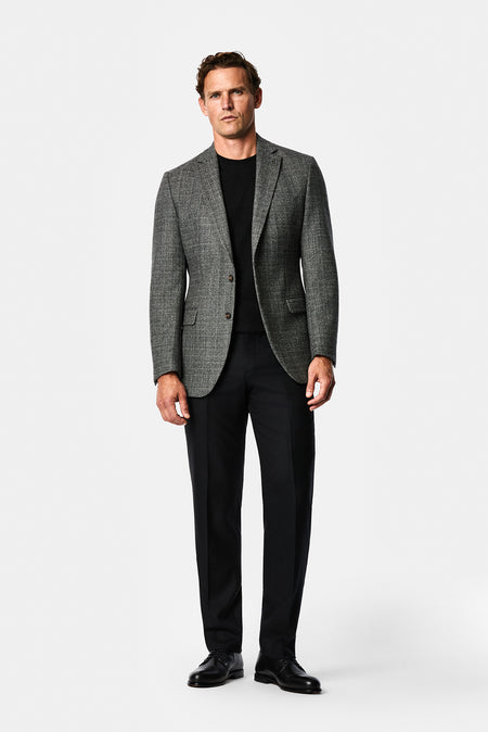Siyah 6 Drop Regular Fit Düz Yün Klasik Pantolon