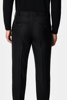 Siyah 6 Drop Regular Fit Düz Yün Klasik Pantolon