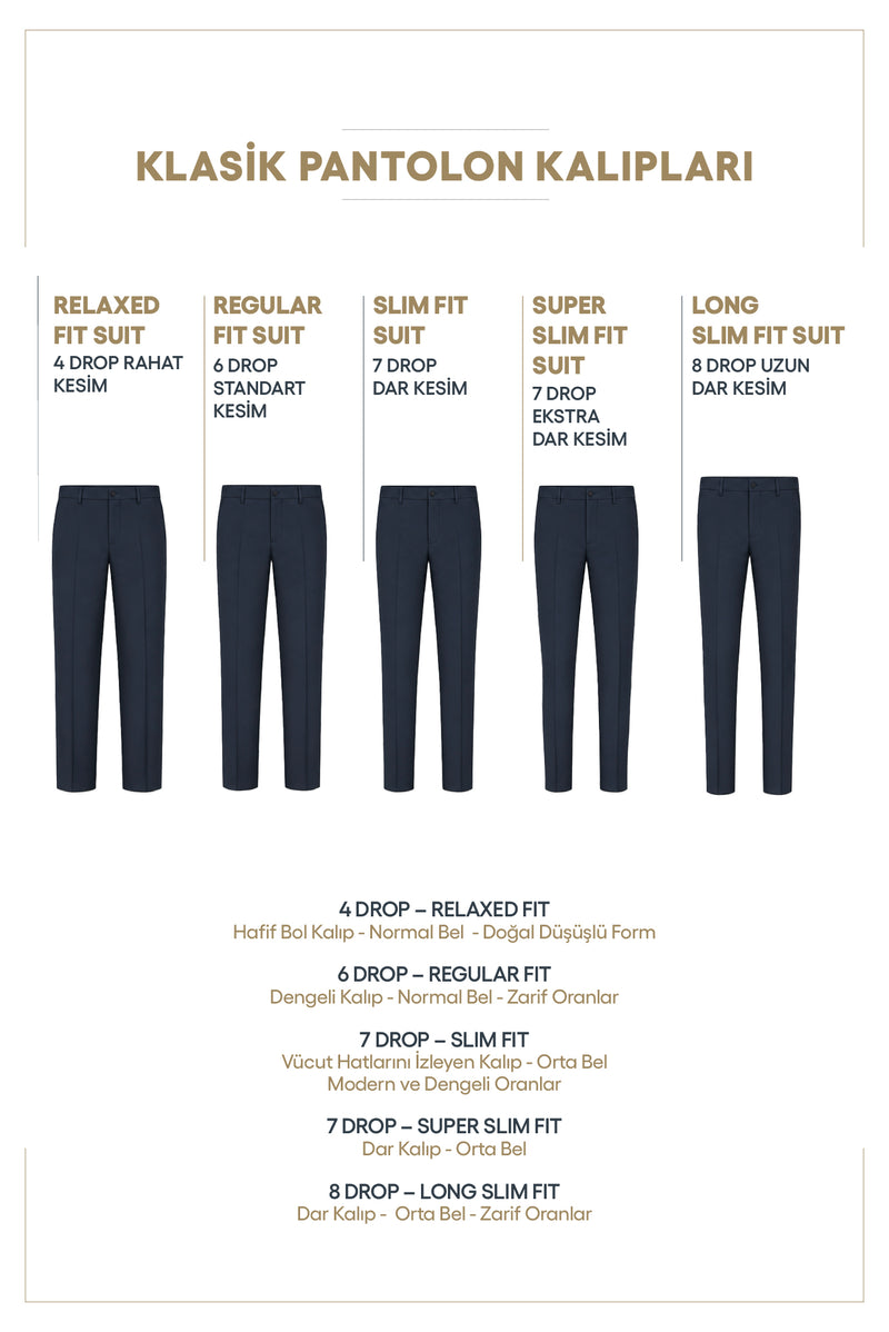 Siyah 6 Drop Regular Fit Standart Kesim %100 Yün Klasik Kumaş Pantolon