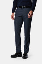 Koyu Lacivert 7 Drop Slim Fit Armürlü Yünlü Klasik Pantolon
