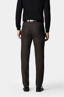 Orta Kahve 7 Drop Slim Fit Armürlü Yünlü Klasik Pantolon