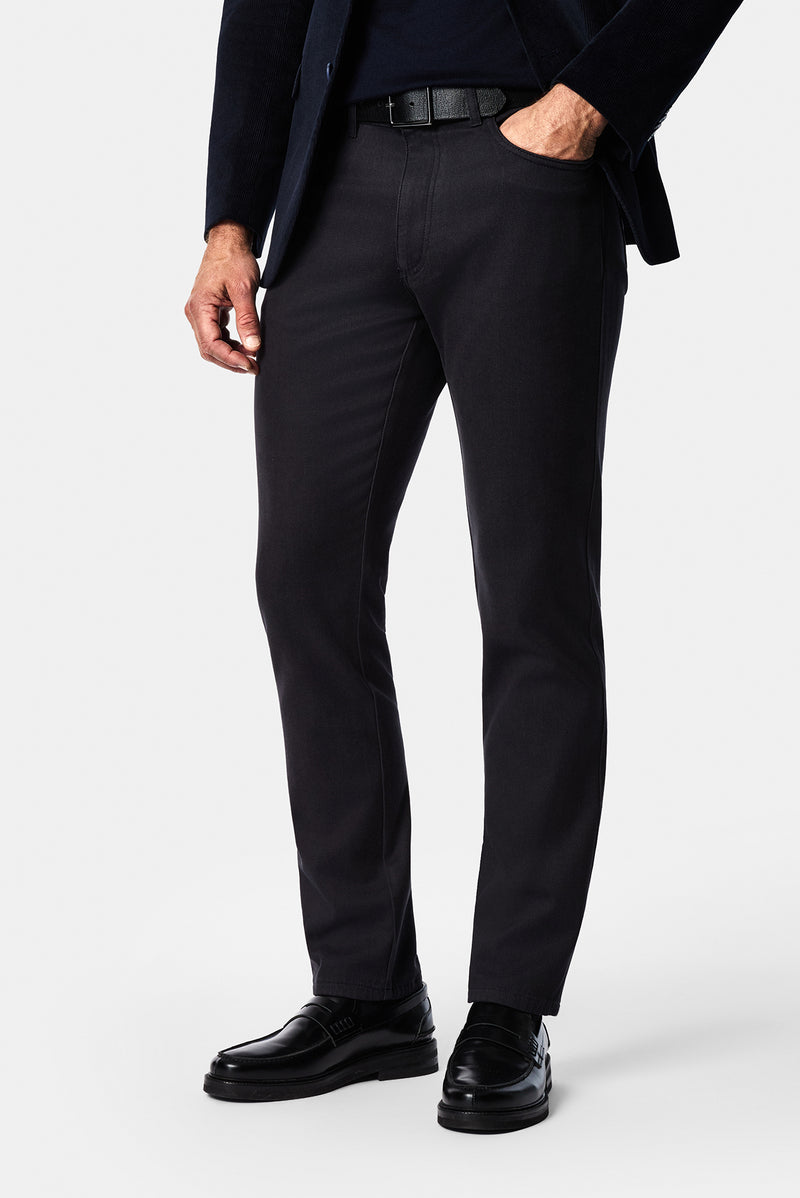 Koyu Füme Slim Fit Dar Kesim Lyocell Karışımlı 5 Cep Kanvas / Chino Pantolon
