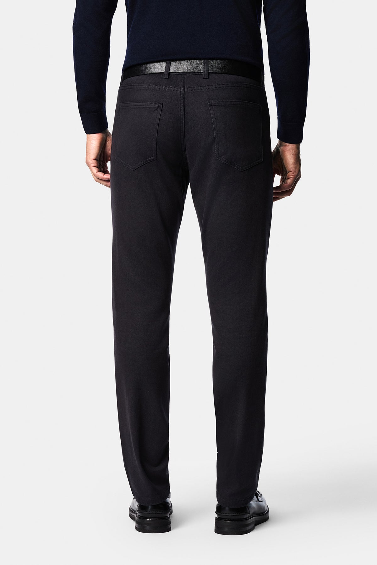 Koyu Füme Slim Fit Dar Kesim Lyocell Karışımlı 5 Cep Kanvas / Chino Pantolon