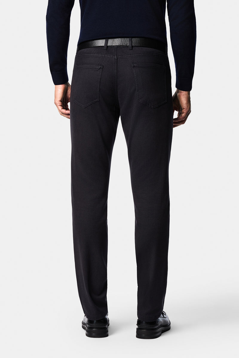 Koyu Füme Slim Fit Dar Kesim Lyocell Karışımlı 5 Cep Kanvas / Chino Pantolon