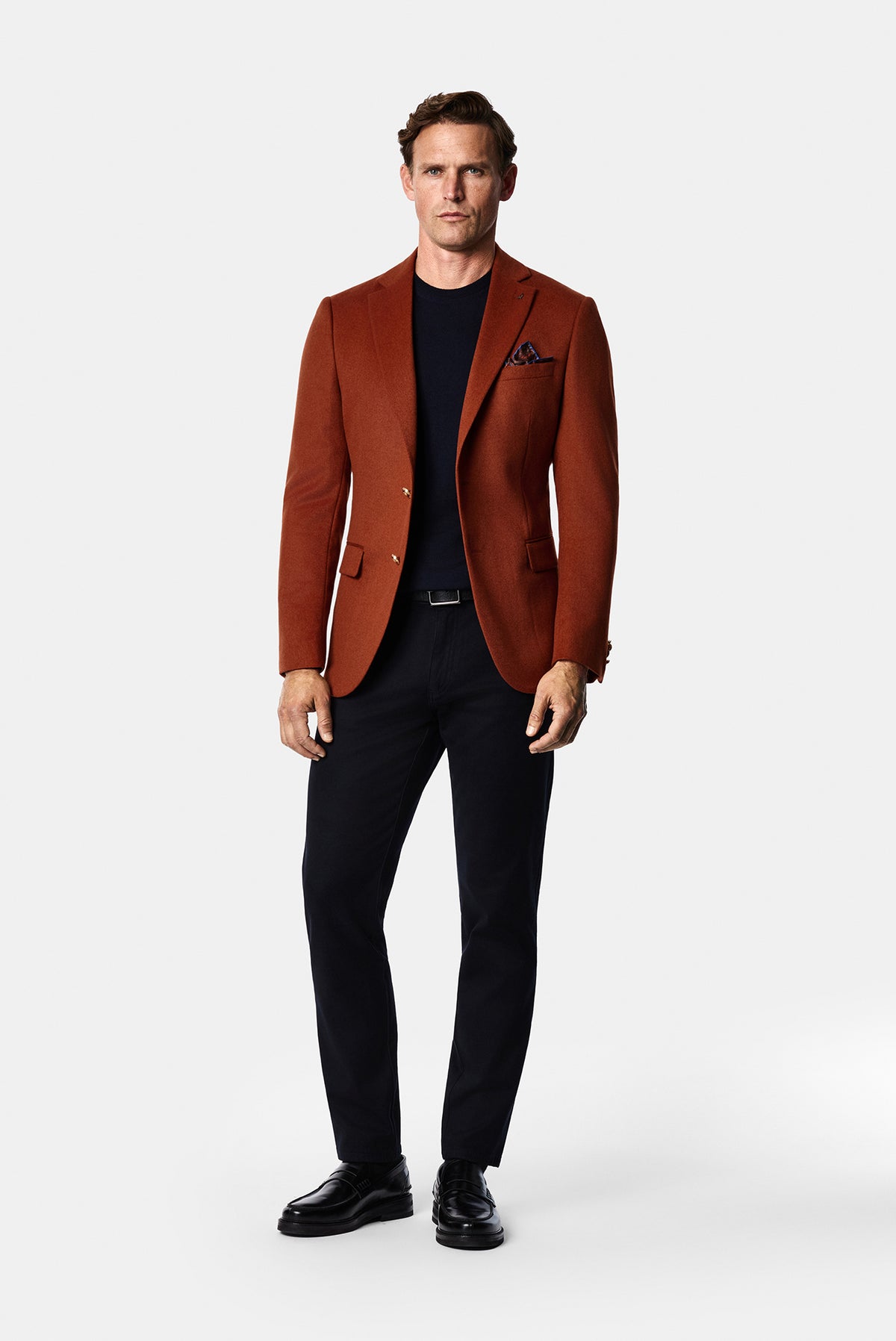 Koyu Lacivert Slim Fit Dar Kesim Lyocell Karışımlı 5 Cep Kanvas / Chino Pantolon