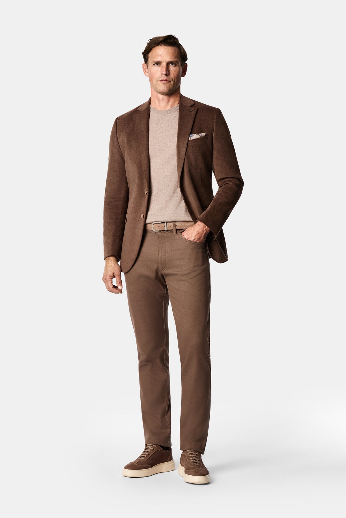 Koyu Bej Slim Fit Dar Kesim Lyocell Karışımlı 5 Cep Kanvas / Chino Pantolon