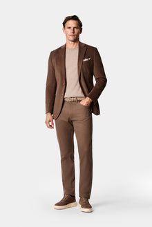 Koyu Bej Slim Fit Dar Kesim Lyocell Karışımlı 5 Cep Kanvas / Chino Pantolon