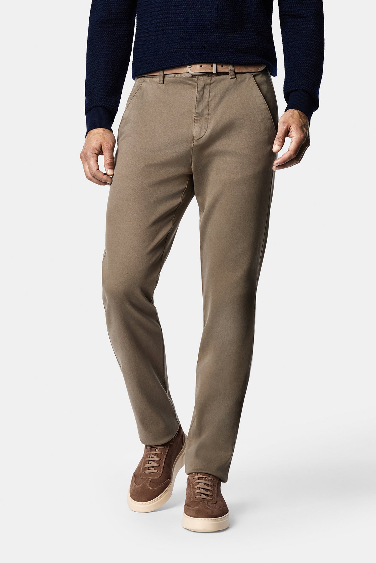 Orta Haki Regular Fit Lyocell Karışımlı 5 Cep Casual Pantolon