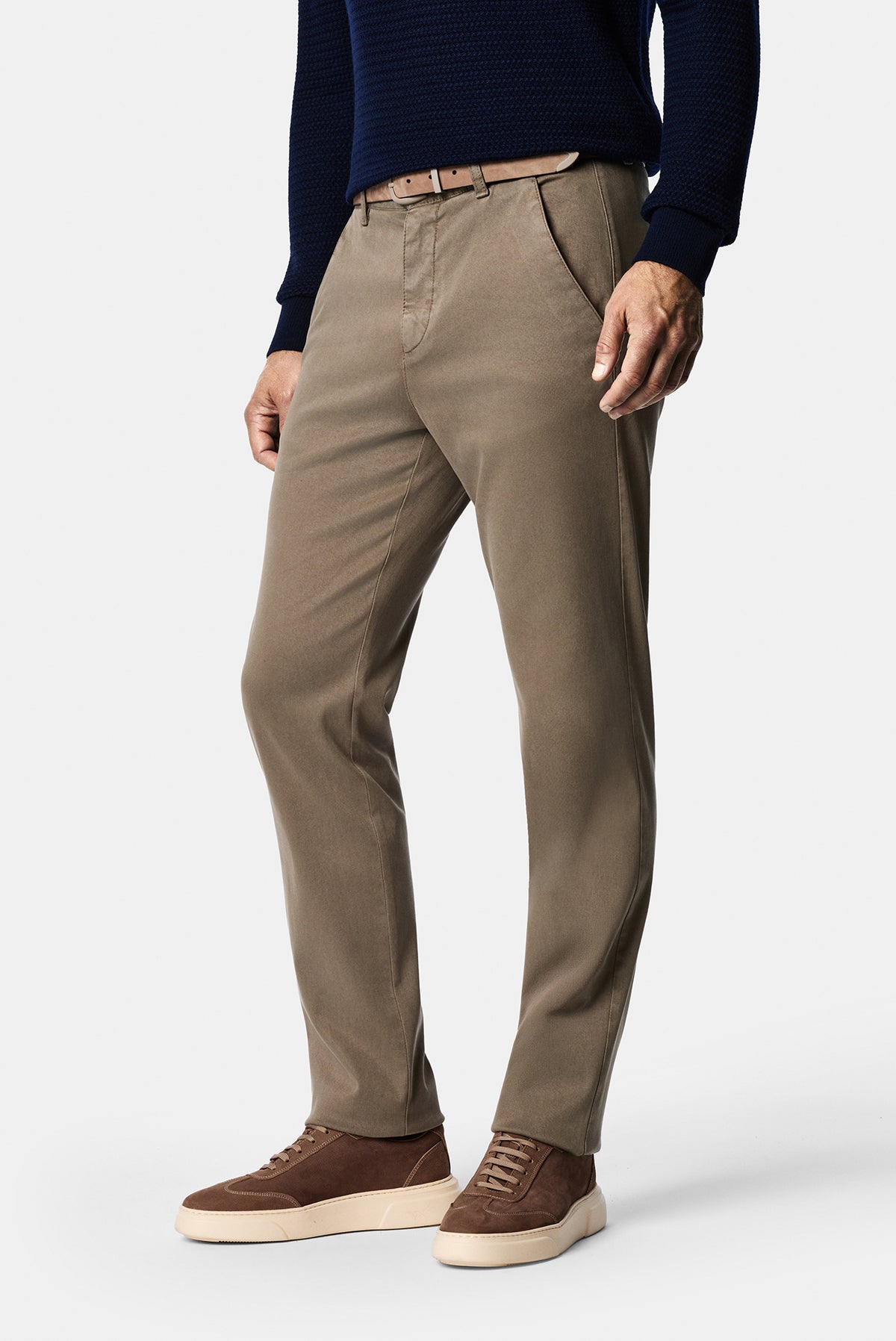 Orta Haki Regular Fit Lyocell Karışımlı 5 Cep Casual Pantolon