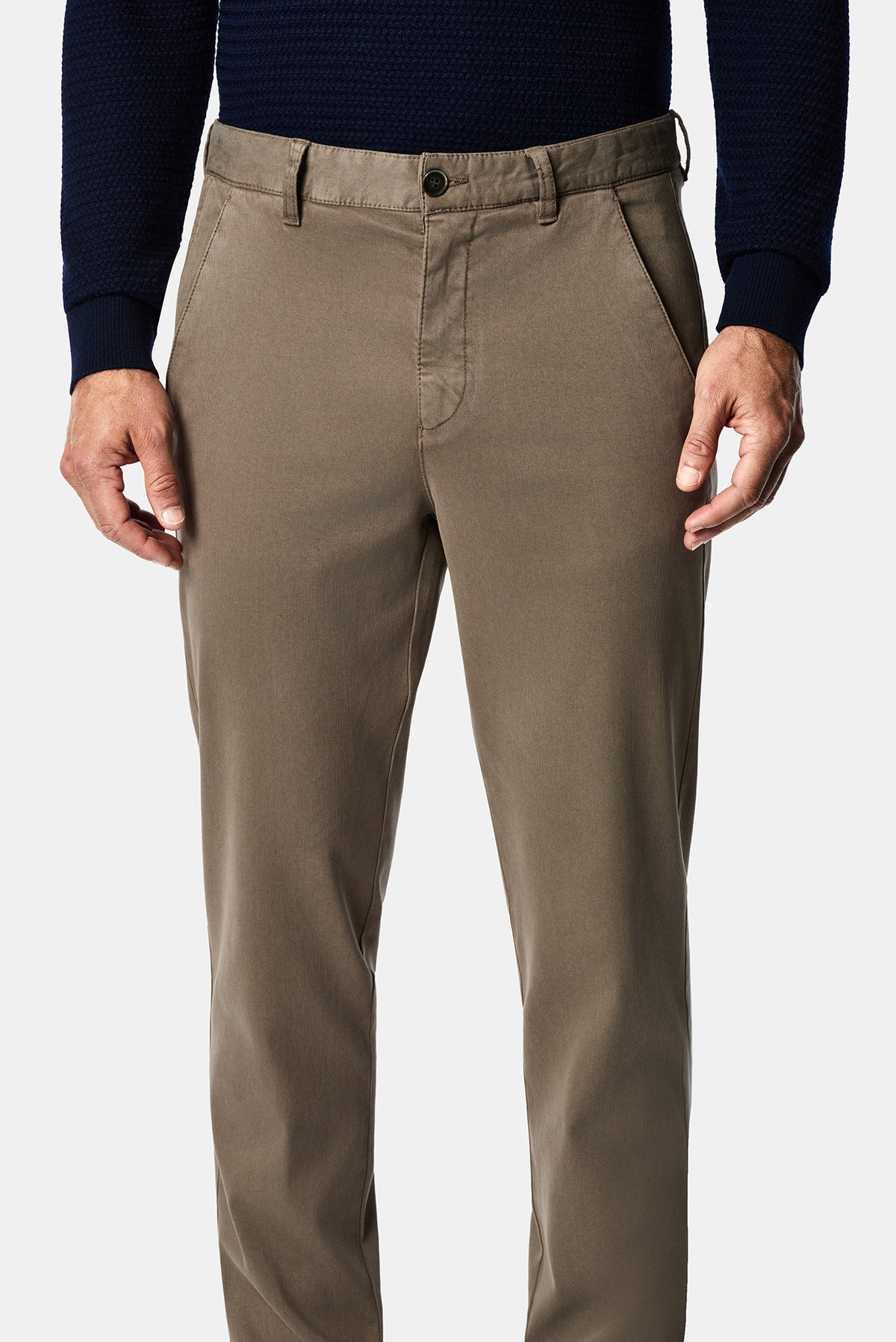 Orta Haki Regular Fit Lyocell Karışımlı 5 Cep Casual Pantolon