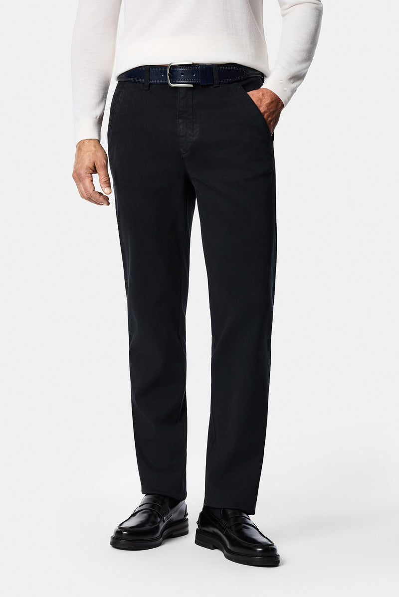 Koyu Antrasit Regular Fit Standart Kesim Lyocell Karışımlı 5 Cep Kanvas / Chino Pantolon