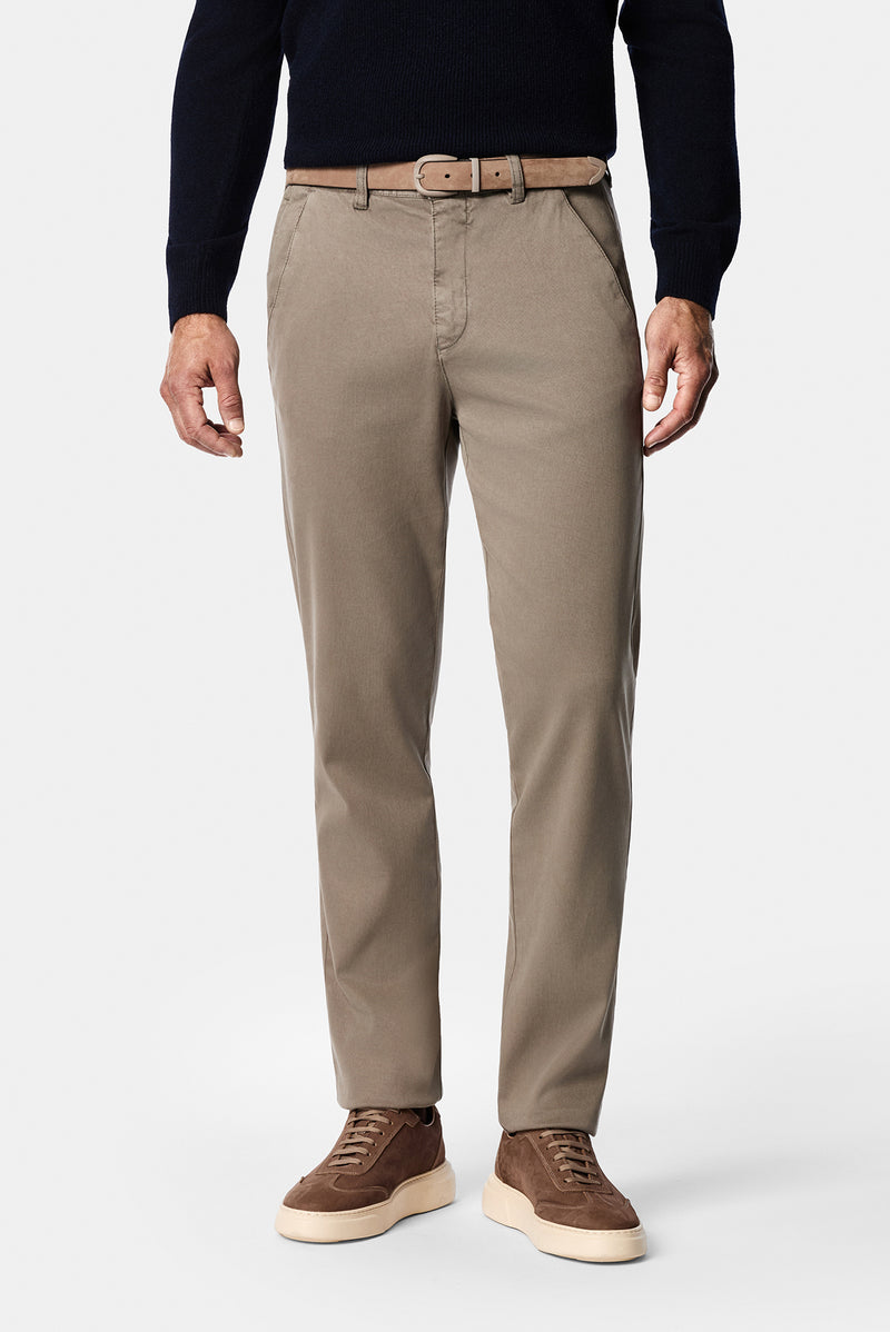 Koyu Vizon Regular Fit Lyocell Karışımlı 5 Cep Casual Pantolon