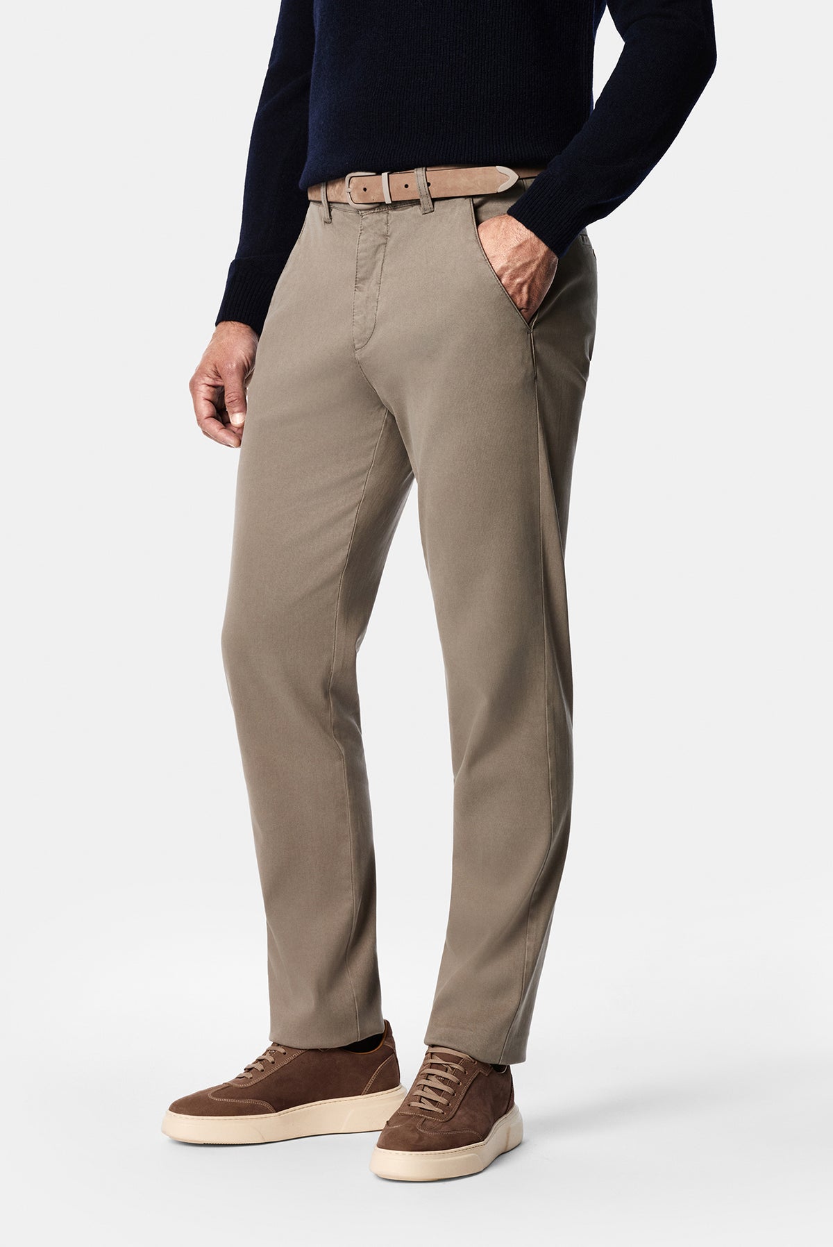 Koyu Vizon Regular Fit Lyocell Karışımlı 5 Cep Casual Pantolon