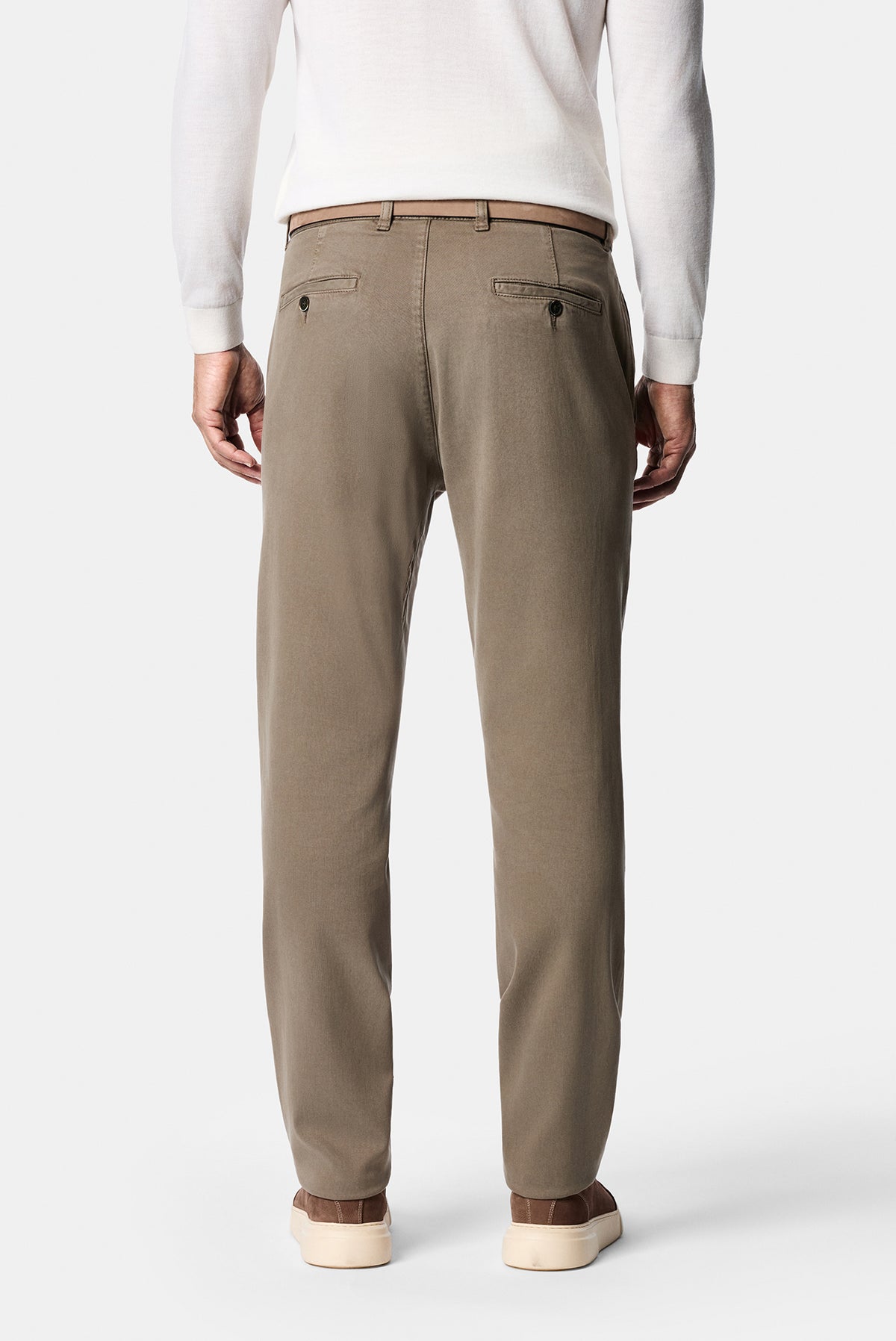 Orta Haki Relaxed Fit Lyocell/Pamuk Spor Pantolon