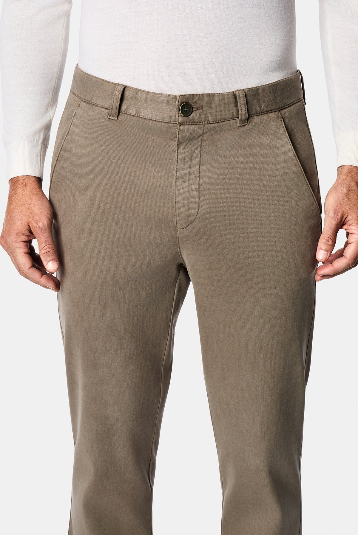 Orta Haki Relaxed Fit Lyocell/Pamuk Spor Pantolon