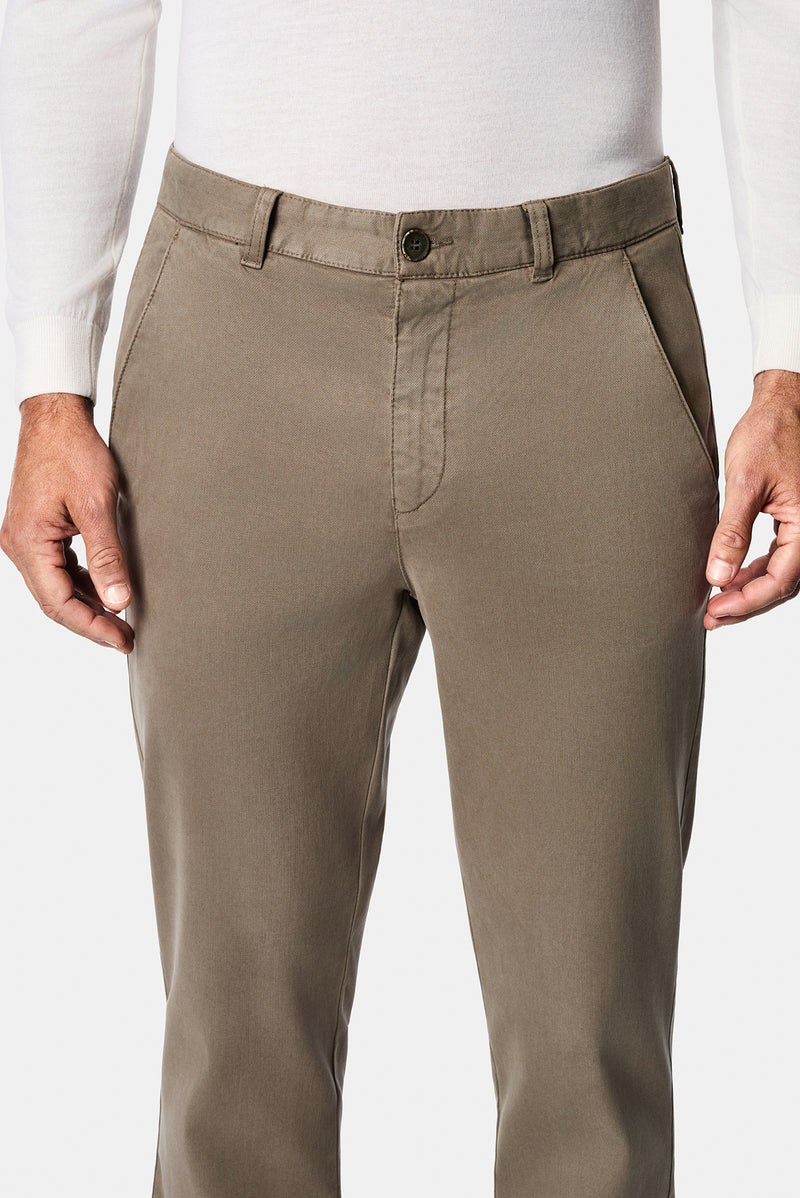 Orta Haki Relaxed Fit Lyocell/Pamuk Spor Pantolon