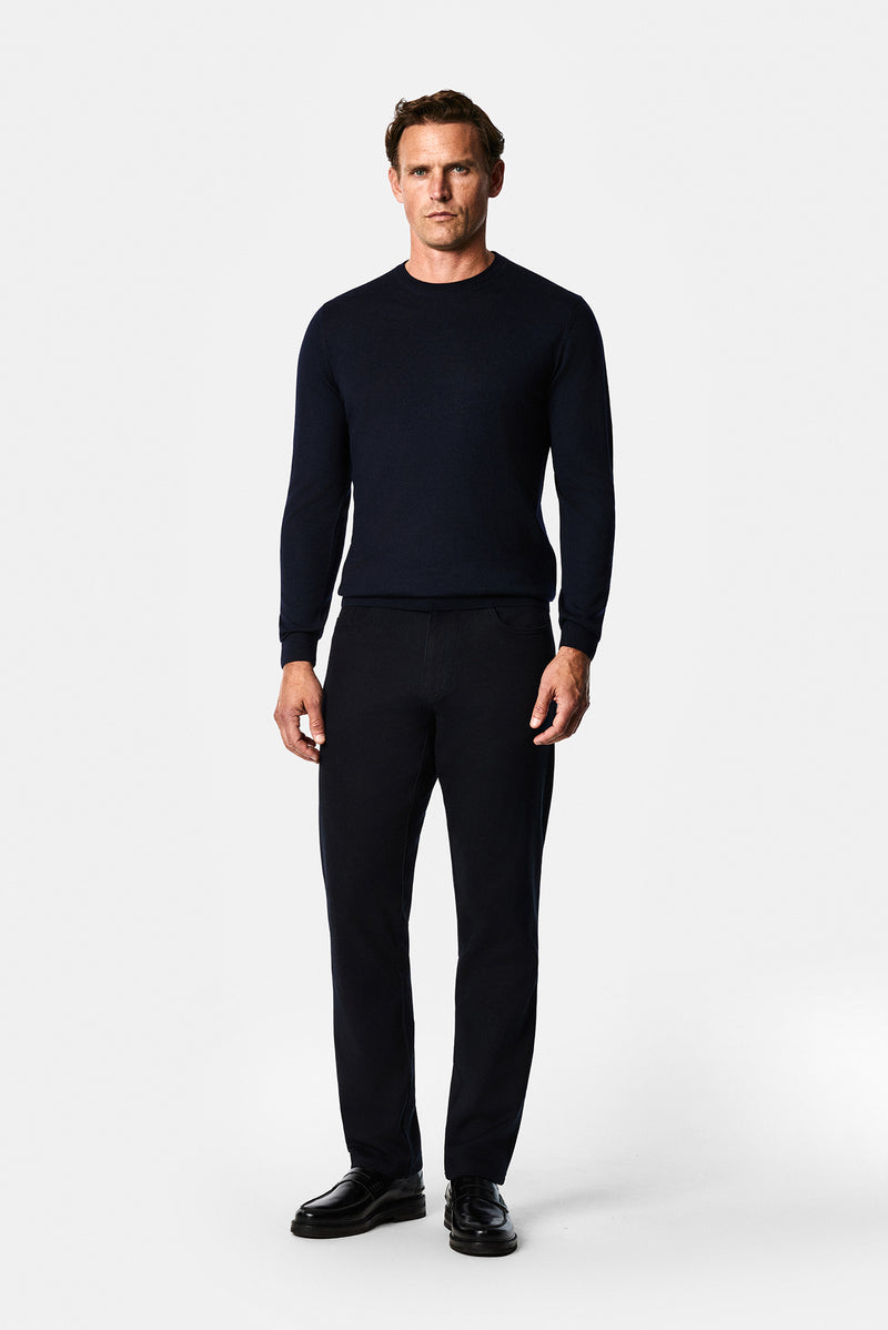 Koyu Lacivert Regular Fit Lyocell Karışımlı 5 Cep Casual Pantolon