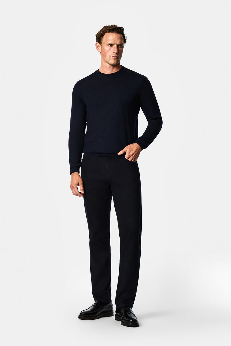 Koyu Lacivert Regular Fit Lyocell Karışımlı 5 Cep Casual Pantolon