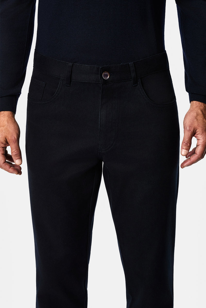 Koyu Lacivert Regular Fit Lyocell Karışımlı 5 Cep Casual Pantolon
