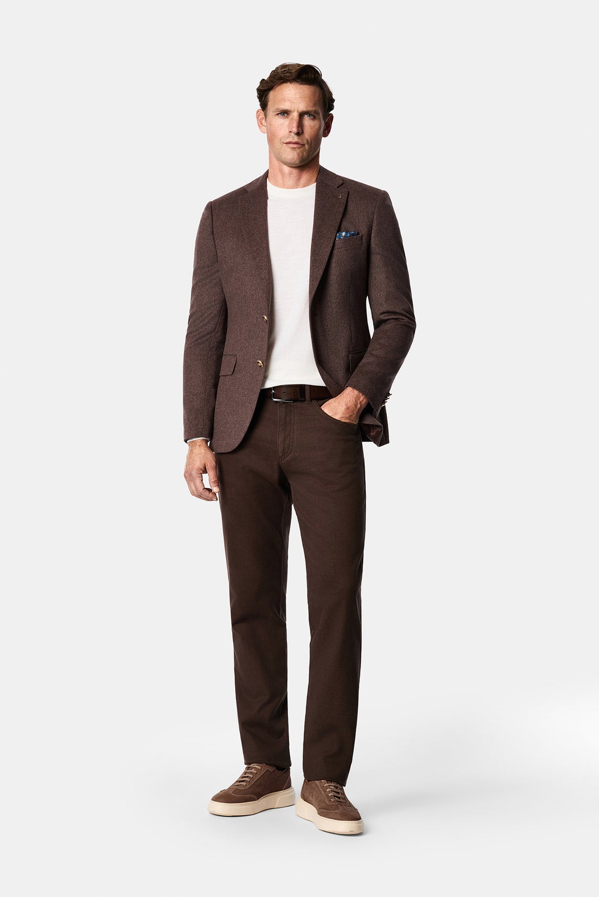 Koyu Kahve Regular Fit Standart Kesim Lyocell Karışımlı 5 Cep Chino / Kanvas Pantolon