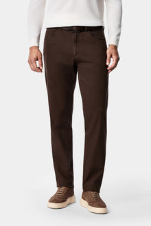 Koyu Kahve Regular Fit Standart Kesim Lyocell Karışımlı 5 Cep Chino / Kanvas Pantolon