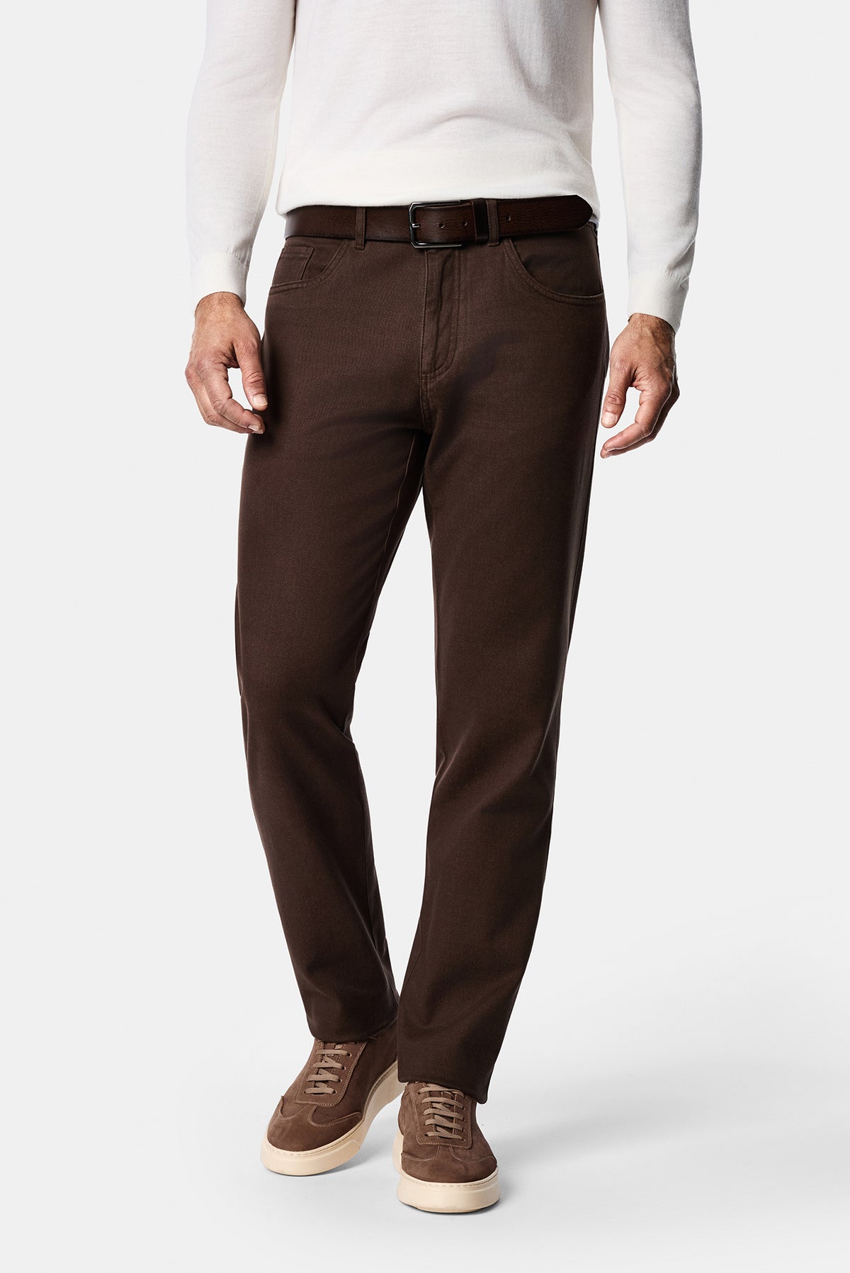 Koyu Kahve Regular Fit Standart Kesim Lyocell Karışımlı 5 Cep Chino / Kanvas Pantolon