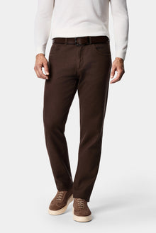 Koyu Kahve Regular Fit Standart Kesim Lyocell Karışımlı 5 Cep Chino / Kanvas Pantolon